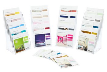 <p>Style cards in the prestigious Acrylic-L stand</p>