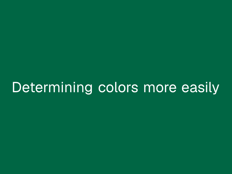 Determining colors more easily