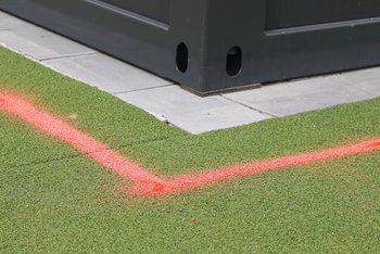 <p>Bright neon red indicates the exact location for placing the container, even from a distance</p>