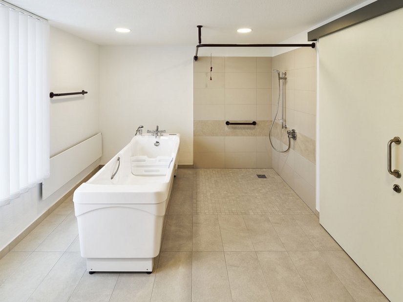 Modern sanitary facilities are available for caring for the residents.