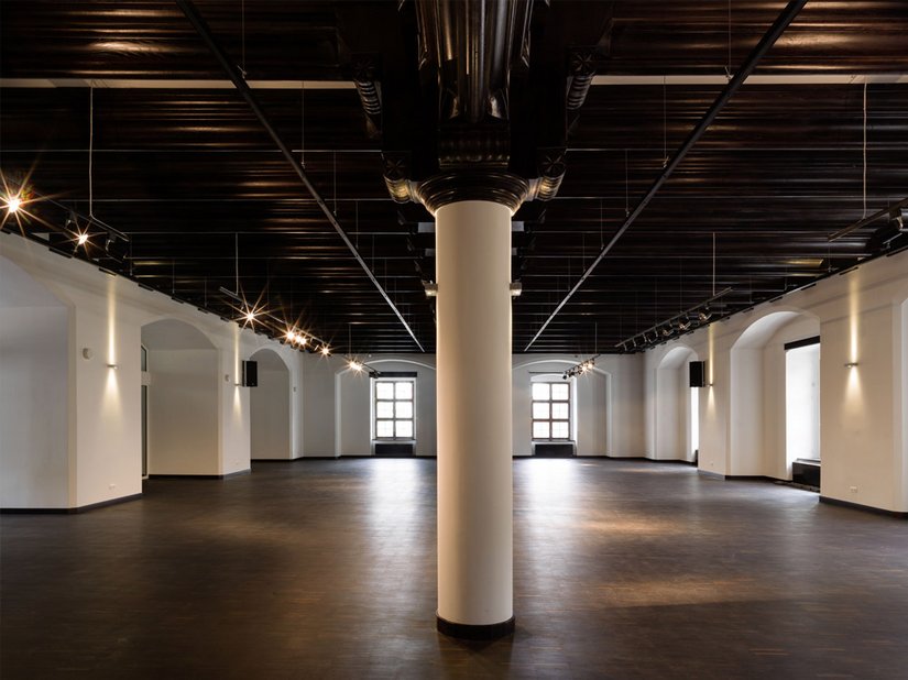 The historical ceilings give the building its character.