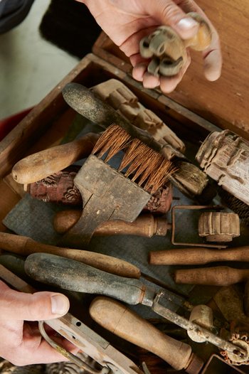 <p>A traditional company with character: The old wooden stepladders show the company's long history</p>