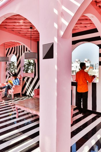 <p>Like an optical illusion, the zebra stripes seem to hypnotize visitors</p>