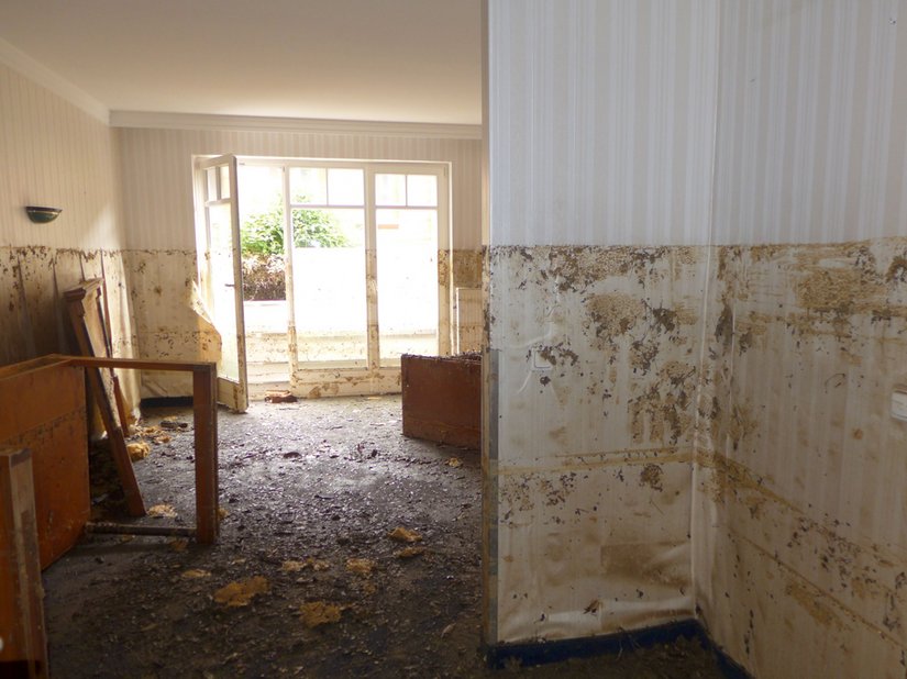 Half of the rooms on the first floor were also flooded.