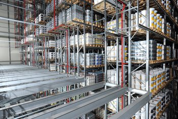 <p>The high bay warehouse at the goods distribution center in Münster</p>