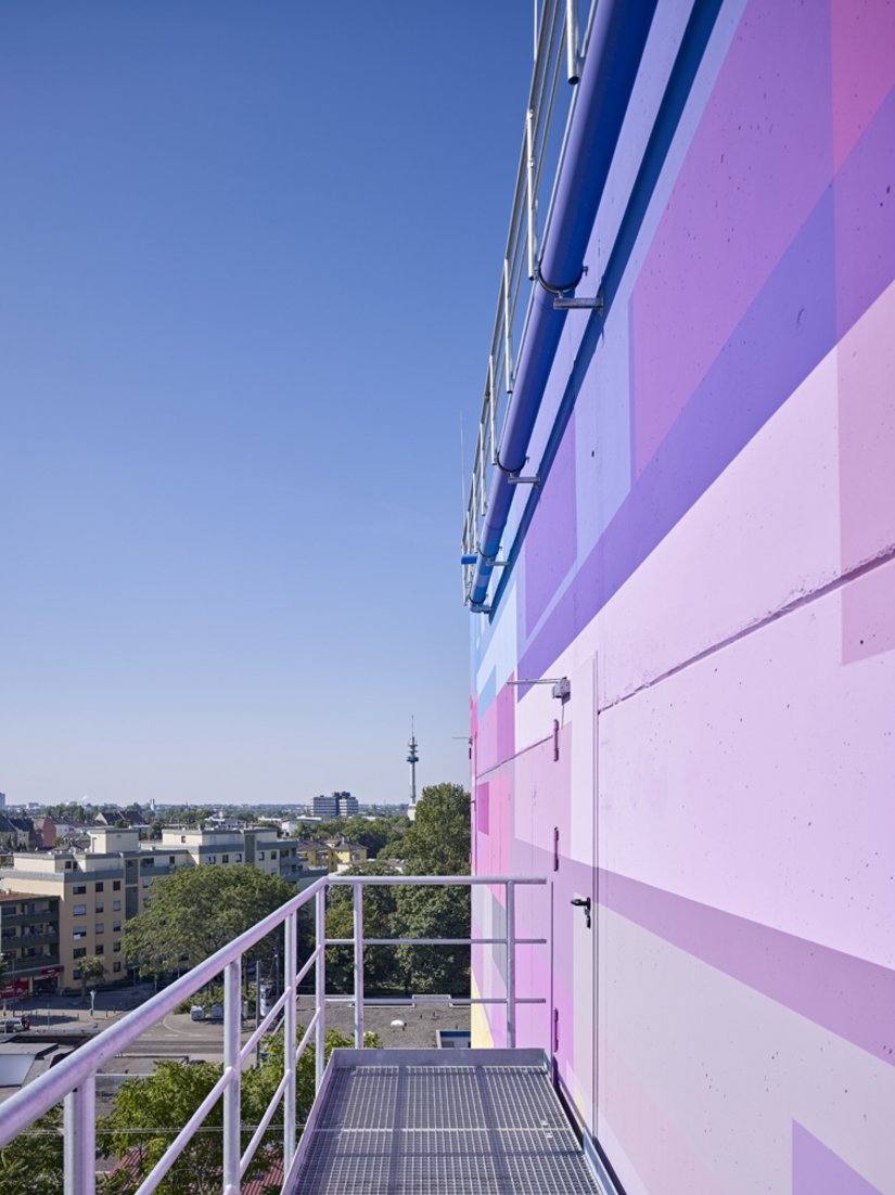 The railings were painted to match the facade.