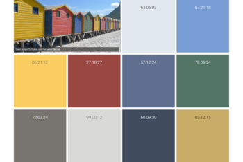 <p>The<a href="http://www.farbdesigner.de/farbtoene/kombinationen/moodboard/" title="Farbdesigner-Moodboards" target="_blank" class="external-link-new-window" rel="noreferrer">moodboards on the color designer website</a>(Example: beach holiday) show atmospheric color combinations in everyday situations.</p>