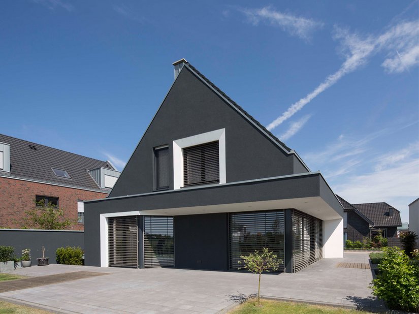 The sculpturally designed detached house in Drensteinfurt.