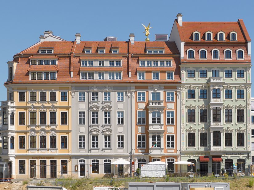 Rampische Straße 1, 3, 5 and 7: The highest building in the ensemble, built in 1715, was a particularly outstanding example of Dresden baroque architecture.