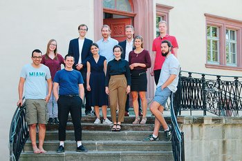 <p>The project group (from left to right): Julian Schurig, Sebastian Köppe, Johann Janecke, Justin Rusche, Margarethe Schiller, Desirée Goúmoú, Lisa Oertel, Katharina Fuchs, Patrick Hänel, Mohamed Wiedenhöft, Jan Mischur</p>