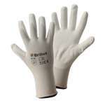 Nitrile Protective Gloves, White, Part-Coated